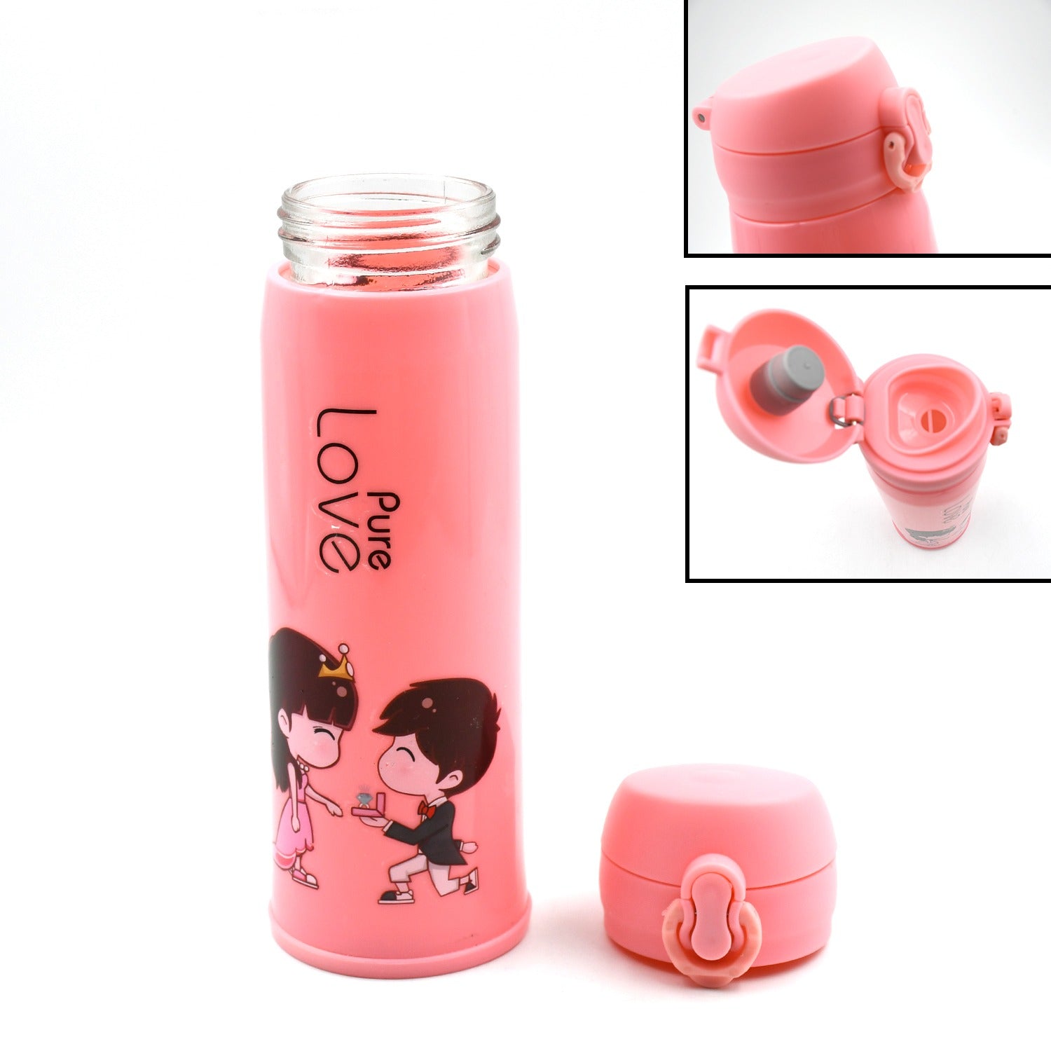 6956 Pure Love Outdoor Sport Water Bottle 500ml Leak Proof Bpa-free For Travel Cold And Hot Water Glass Water Bottle With Daily Water Intake For Gym And Children Fridge For Home Office School (Moq - 80 Pc) 6956 Pure Love Outdoor Sport Water Bottle 500ml Leak Proof Bpa-free For Travel Cold And Hot Water Glass Water Bottle With Daily Water Intake For Gym And Children Fridge For Home Office School (Moq - 80 Pc)